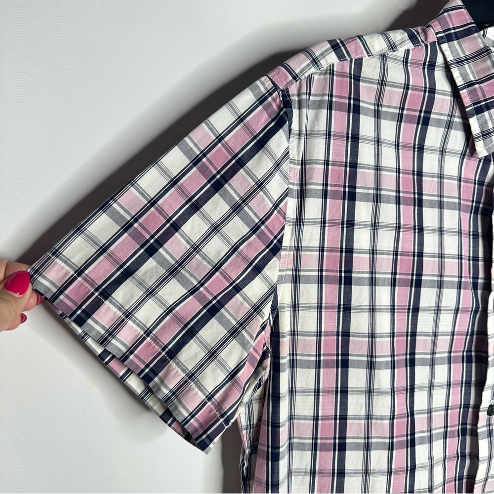 Vince Pink and Blue Casual Button Down Shirt, Large - Picture 3 of 9